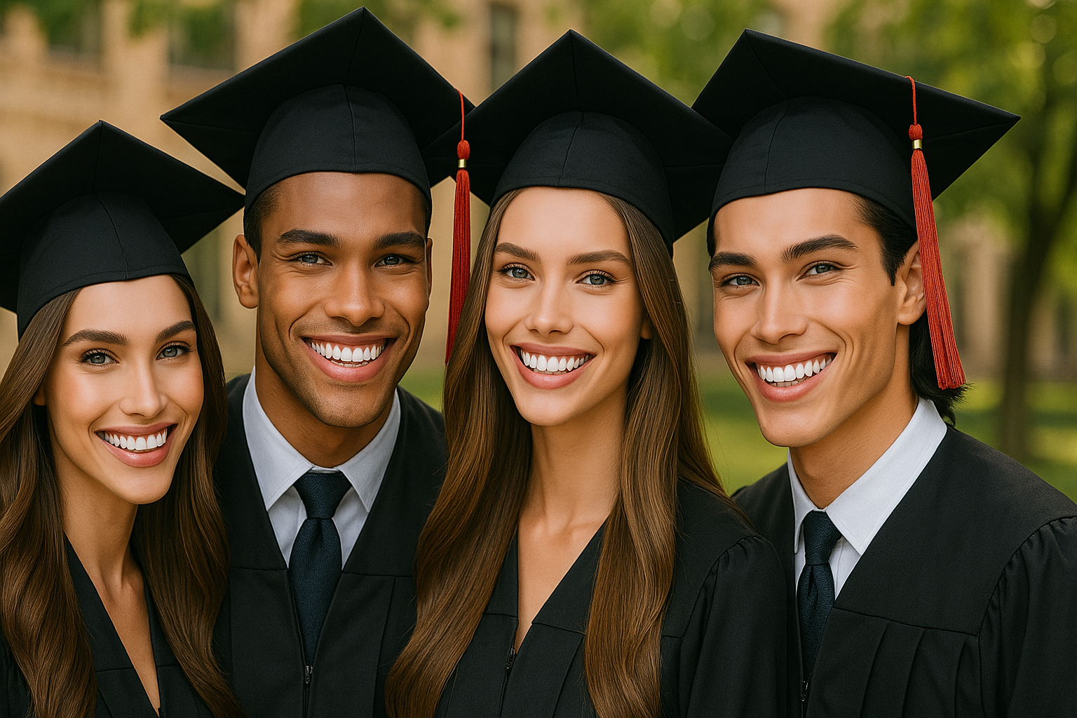Graduates with beautiful smiles